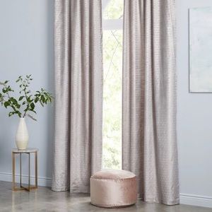 Striped ogee luster velvet Silver Curtains